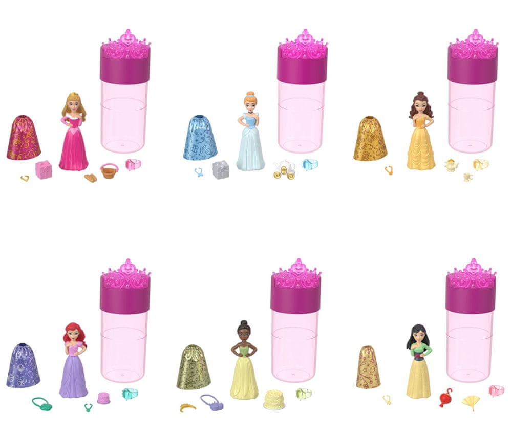 Disney Princess Color Reveal Kráľovská malá bábika na večierku HMK83
